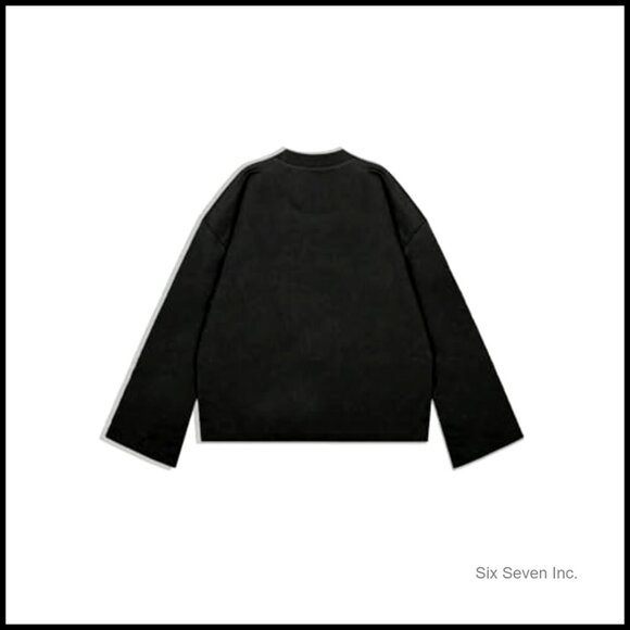 Y2K Graphic Tee Gothic Rhinestone Long Sleeve Crewneck Streetwear Top - Picture 2 of 3